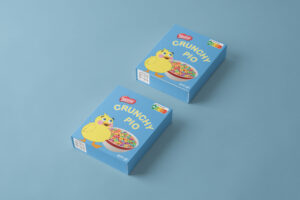 Packaging marca de cereales Crunchy Pío